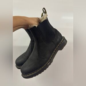 Fur lined Dr. Martens Black Chelsea Boots!